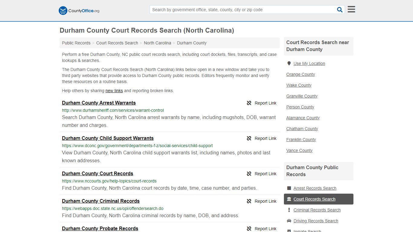 Durham County Court Records Search (North Carolina) - County Office