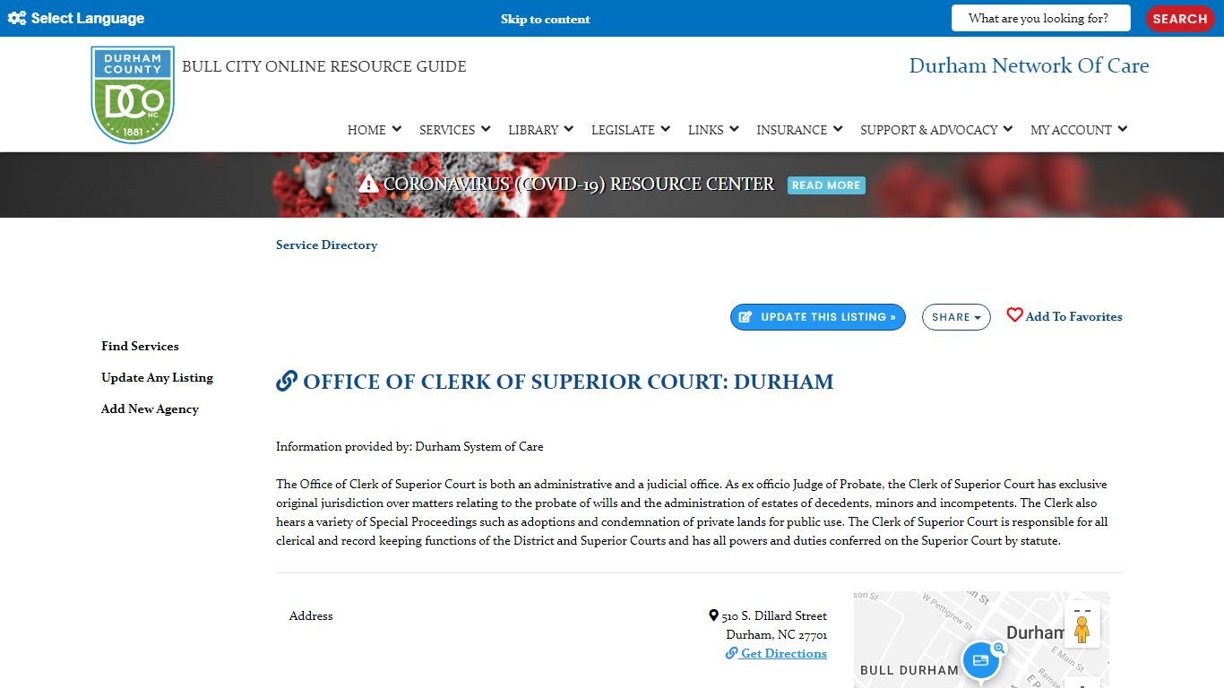 Office of Clerk of Superior Court: Durham - North Carolina